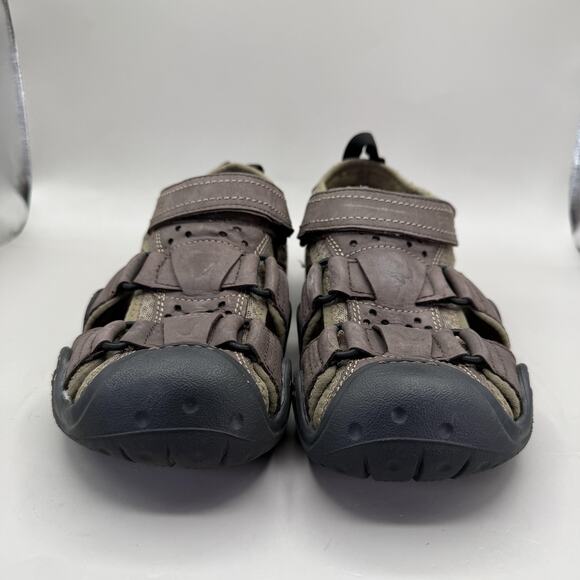 Crocs Swiftwater 202111 Leather Sport Sandals Shoes Mens Size 7 Brown Closed Toe main image 8
